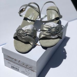Finest by Onex Alisa Matte Silver Leather Heels